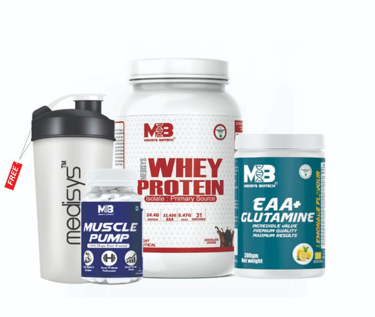 Lean Muscle Gain Combo-Whey Protein-EAA+Glutamine-Muscle Pump-with free shaker