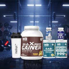Bulk Gain-Max Mass Gainer-Creatine Monohydrate-Eaa+Glutamine-L-Arginine-Muscle Pump-Shaker