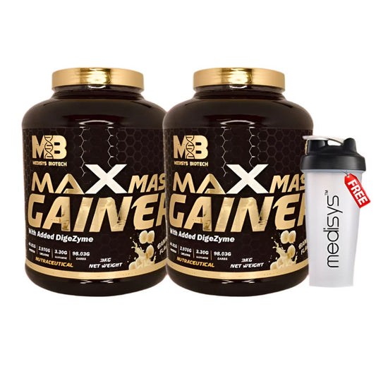 Medisys-Max Mass Combo-3kg pack of-2 with free shaker