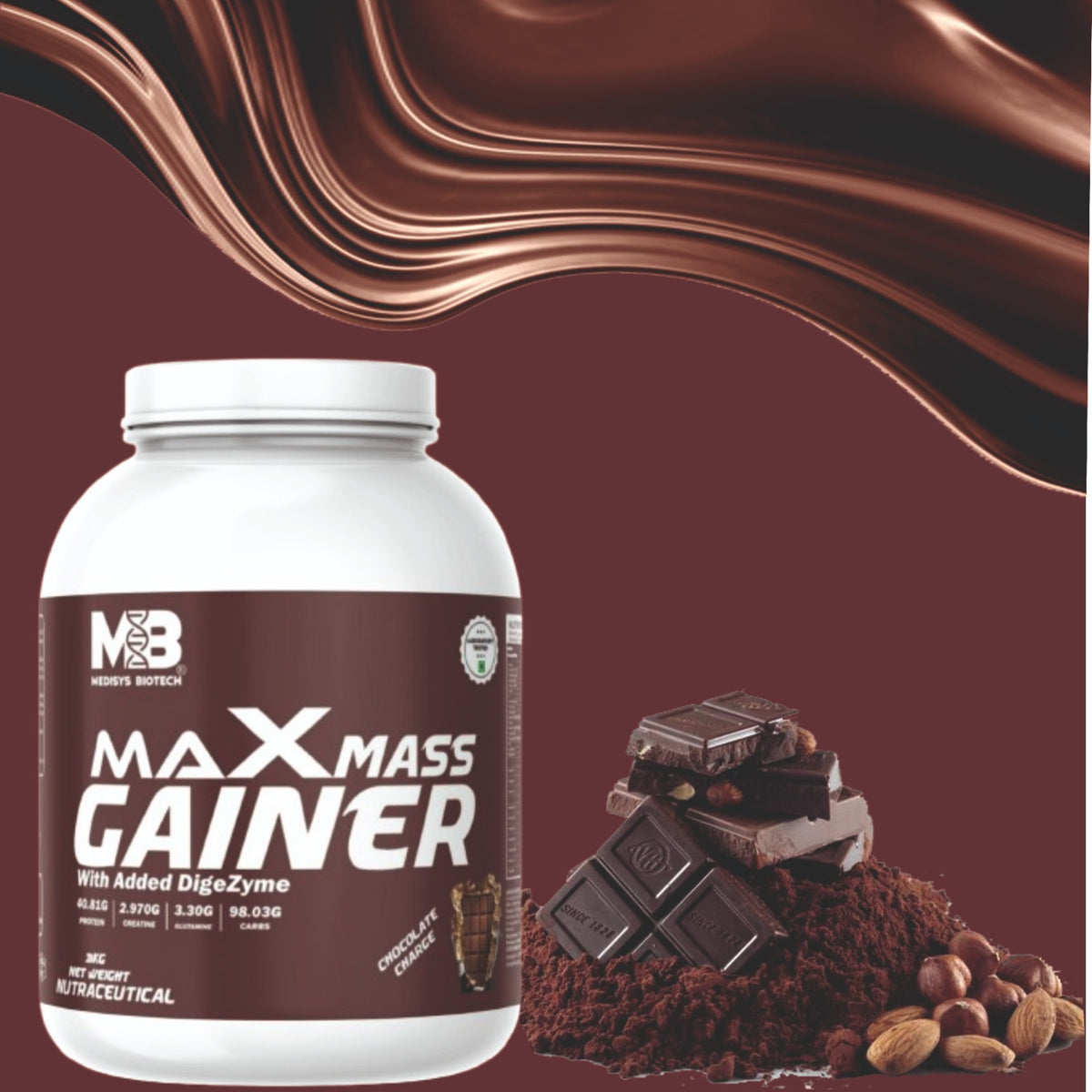 Max Mass Gainer 3kg pack of 2-Free-Shaker