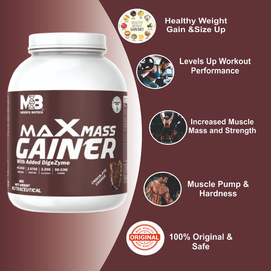 Bulk Gain-Max Mass Gainer-Creatine Monohydrate-Eaa+Glutamine-L-Arginine-Muscle Pump-Shaker