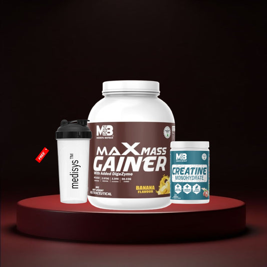 Max Mass Gainer-Creatine Monohydrate-Shaker