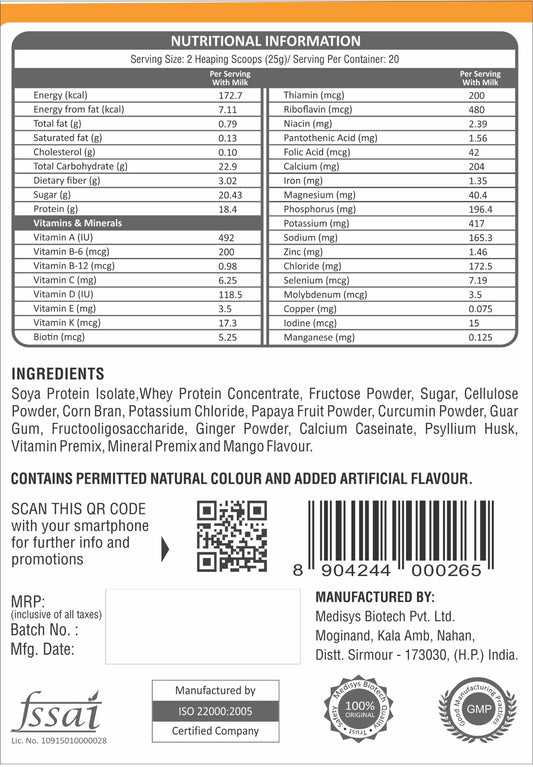 Nutritious Meal Replacer -(A 1200 Calorie Meal Plan) with free shaker